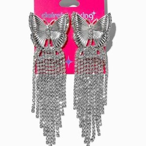 Claire's x Sliving by Paris Hilton Butterfly Crystal Statement Earrings